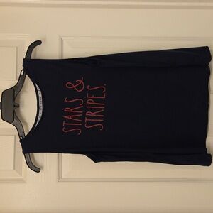 Rae Dunn Navy Blue Stars & Stripes Women's Sleeveless Top Size M